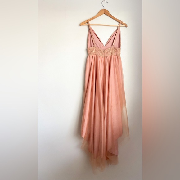 NWT Windsor Formal High Low Tulle Floral Embroidery Gown Maxi Dress Prom Wedding - Picture 10 of 11